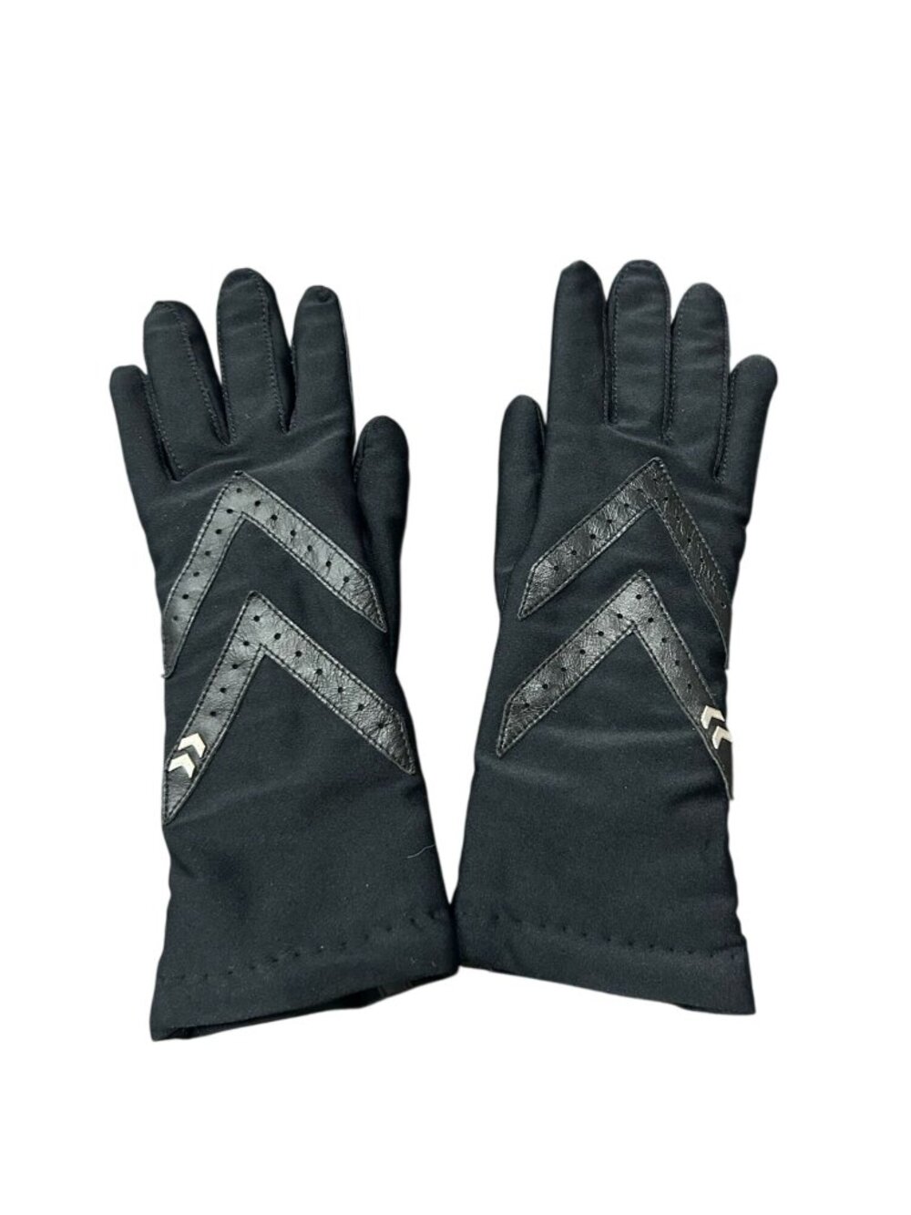 Isotoner Medium Black Thermal Insulated Faux Leather Gloves Techwear Minimalist